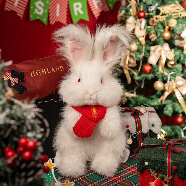 008 Simulation White Angora Rabbit Backpack for Birthday Gift--R-0001