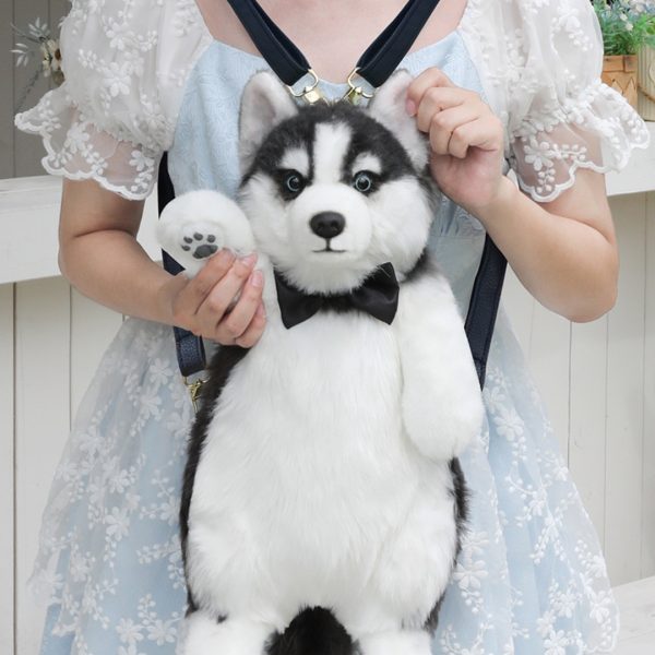 011 Cute Plush Lovely Husky Dog Backpack--D-0002